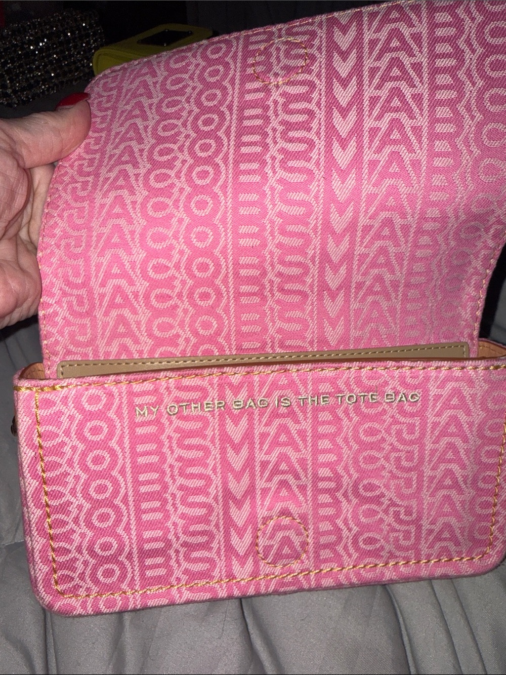 Marc Jacobs Pink Quilted Logo Mini Bag with Gold Chain - Picture 6 of 9
